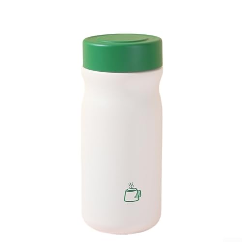 Reisebecher, 325 ml, vakuumisoliert, mit auslaufsicherer Silikondichtung und fingerabdruckresistentem mattem Finish, Edelstahlkörper für heiße und kalte Getränke (grün und weiß) von Zoegneer