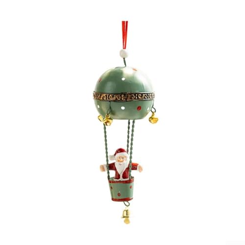 Saisonale Eisen-Ornamente mit Heißluftballons, Schneemännern und Rentierformen für Weihnachten und Winter Dekor (grün) von Zoegneer