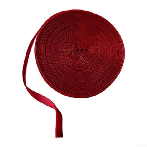 Samtband für Weihnachten, 10 m, zum Verpacken und Basteln, Verwendung in saisonalen Dekorationen und handgefertigten Schleifen (Rotwein) von Zoegneer