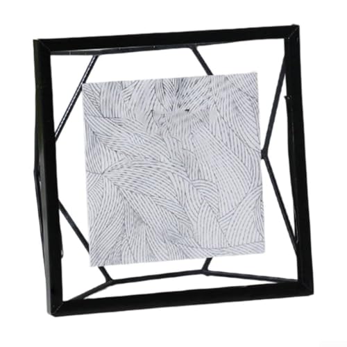 Schwebender Glasrahmen mit Metallstaffelei zum Präsentieren von Fotos oder für Kunstwerke auf Schreibtisch oder Regal (Diamond Black - 4) von Zoegneer