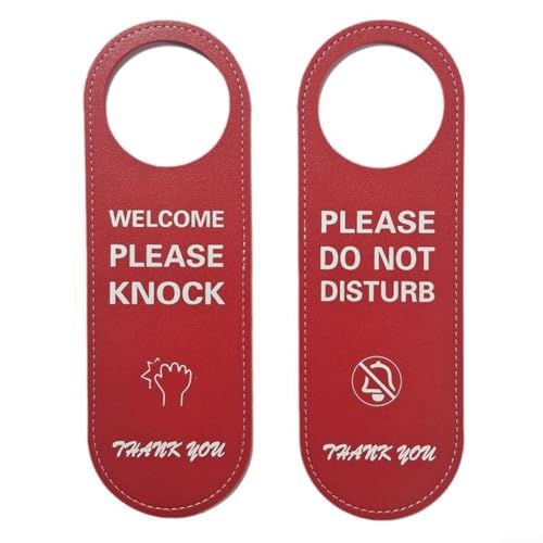 Smart Design Lederschild mit Aufschrift "Do Not Disturb", hilft die Privatsphäre bei wichtigen Aufgaben zu Hause oder im Büro zu bewahren (rot) von Zoegneer