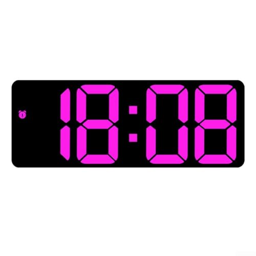 Sprachgesteuerte elektronische Uhr mit großem Farbdisplay, umfassende Funktionen einschließlich Alarm, Kalender und Temperatur (pink) von Zoegneer