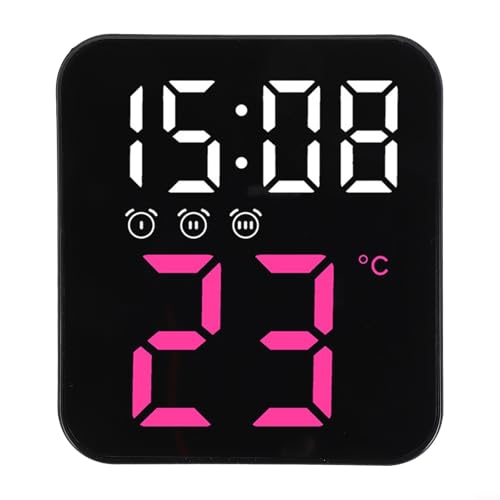 Stilvolle LED-Uhr mit Datum und Temperatur, einstellbare Helligkeit für jeden Beleuchtungszustand (rot) von Zoegneer