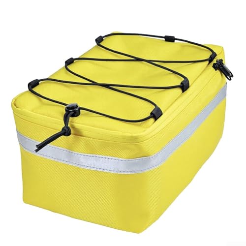 Wasserabweisende Fahrradtasche mit reflektierenden Details, Seitentaschen und Gummizug oben für bequeme Aufbewahrung auf E-Bike und Gepäckträgern (gelb) von Zoegneer