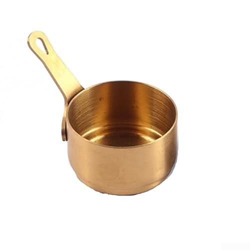 Zoegneer 100 ml 304 Edelstahl Mini Sauce Pan Hohe Temperaturbeständigkeit Sauce Topf Antihaft Kleine Pfanne Milch Topf (Gold (60ML)) von Zoegneer