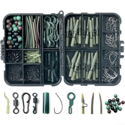 Zoegneer 180 Stück Karpfenangeln Zubehör Set Karpfenangeln Tackle Gewichte Clip Haken Wirbel Terminal Rigs Haken Snaps zum Angeln Zoegneer 180 Stück Karpfenangeln Zubehör Set Karpfenangeln Tackle Gewichte Clip Haken Wirbel Terminal Rigs Haken Snaps zum Angeln von Zoegneer