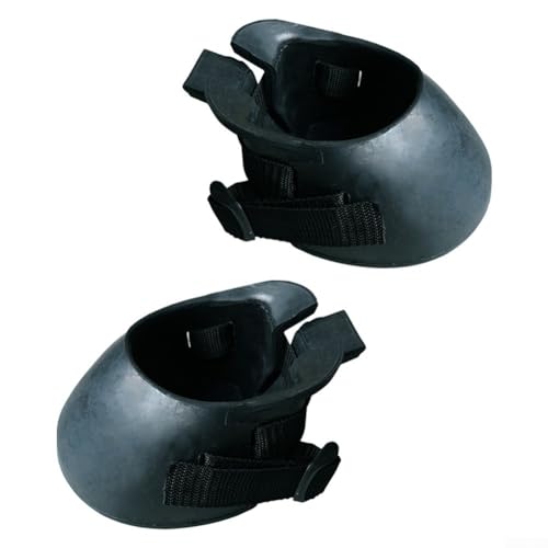 Zoegneer 2 Stück schwarze Gummi-Pferde-Hufstiefel, Gummi-Hufe-Abdeckung für Pferde Hufschutz (M) von Zoegneer