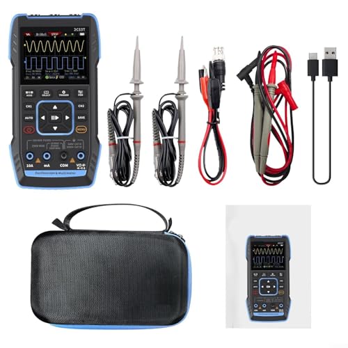 Zoegneer 3-in-1 2C53T Dual Channel 50M Digitales Oszilloskop-Multimeter Signalgenerator 50MHz Bandbreite (2C53T mit P6100x2) von Zoegneer