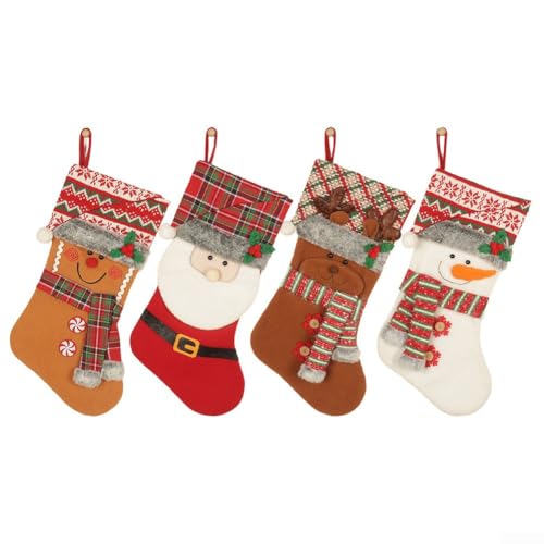 Zoegneer 4 Stück Weihnachtsstrümpfe Cartoon Weihnachtsmann Schneemann Elch Weihnachtsdekorationen Kinder Süßigkeiten Taschen für Weihnachtsbaum Familie Dekorationen Zoegneer 4 Stück Weihnachtsstrümpfe Cartoon Weihnachtsmann Schneemann Elch Weihnachtsdekorationen Kinder Süßigkeiten Taschen für Weihnachtsbaum Familie Dekorationen von Zoegneer