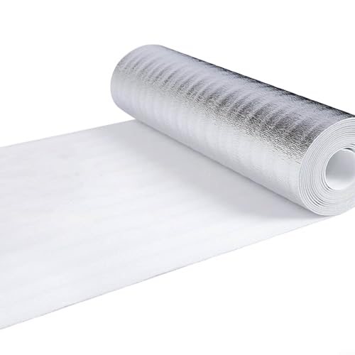 Zoegneer Aluminiumfolie Perlbaumwolle Isolierfolie Isolierung Heizkörper Reflektierende Folie für Energieeinsparung und Wärmeerhaltung (40 cm x 10 m) von Zoegneer