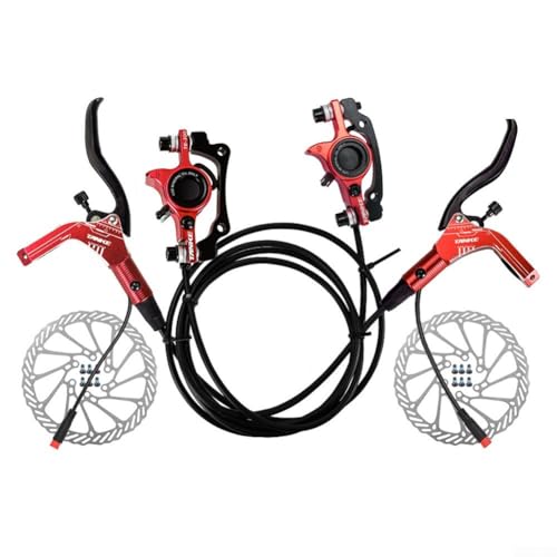 Zoegneer Aluminiumlegierung+Stahl Material Elektrische Fahrrad Hydraulische Scheibenbremse Set Cut Off Bremshebel mit für Rotor 1000G (rot) von Zoegneer