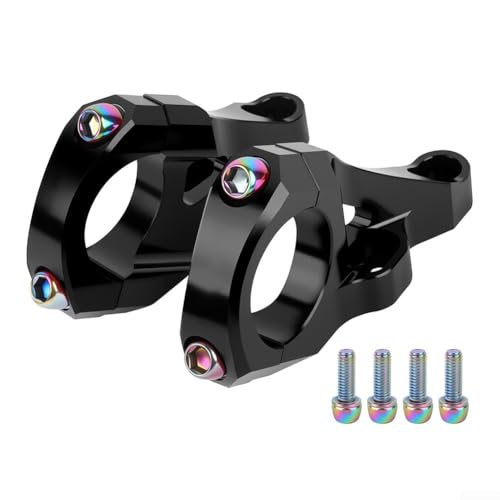 Zoegneer Fahrradvorbau Direktmontage Vorbau für Dual Crown Gabel Mountainbike DH Racing mit 31,8 mm Lenkerklemme, CNC-gefräst, leichte Aluminiumlegierung (schwarz) von Zoegneer