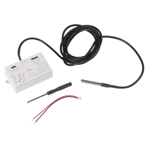 Zoegneer Für Tuya WiFi Temperatur- und Feuchtigkeitskontrollschalter Fernbedienung Smart Dry Contact Modul mit Edelstahl-Sensor Sonde Automatischer Modus 7-32V 85-262V (B) von Zoegneer