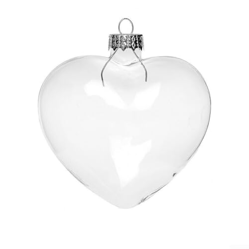Zoegneer Herzförmiges, durchsichtiges, befüllbares PET-Weihnachtskugel-Set für Baum-Hängeornamente und festliche Heimdekoration, Urlaubsdekorationen (36 Stück) von Zoegneer