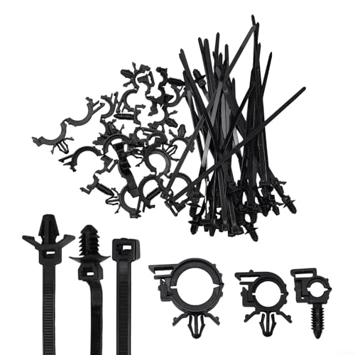 Zoegneer Kabelmanagement-Set, 45 Stück Push-Montage-Kabelbinder und Kabelbaum-Clips aus Kunststoff, Schwarz, Schloss-Design Zoegneer Kabelmanagement-Set, 45 Stück Push-Montage-Kabelbinder und Kabelbaum-Clips aus Kunststoff, Schwarz, Schloss-Design von Zoegneer