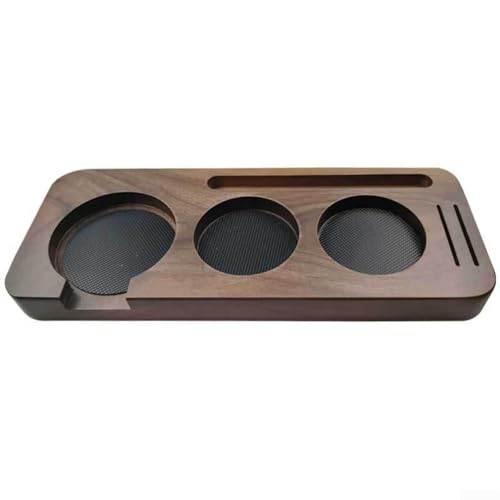 Zoegneer Kaffee Tamper Ständer Holz Halter Holz Kaffee Tamper Ständer Halter Matte Kaffeemaschine Für Barista Tools Siebträger Station Für Espresso Werkzeuge (E) von Zoegneer