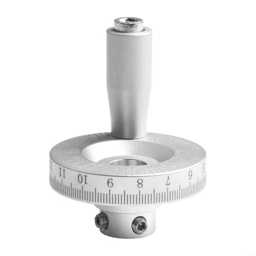 Zoegneer Metall-Drehmaschinen-Handrad 50 mm Aluminiumlegierung Schiebetisch Werkzeug-Handrad mit Skala Drehmaschine Handrad für CNC-Schnitzbohrung (12 mm) von Zoegneer