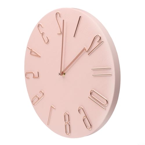 Zoegneer Moderne, leise Quarzuhr, 12 Zoll, minimalistische analoge Quarz-Wanduhr, große Zahlen, Wanduhr für die Inneneinrichtung (Pink) von Zoegneer