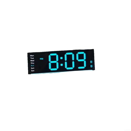 Zoegneer Multifunktionale große LED-Wanduhr mit klarer Zeitanzeige, Umgebungsbeleuchtung, mehrere Modi, Temperaturerkennung, Alarm-Timing-Funktionen (schwarz) von Zoegneer