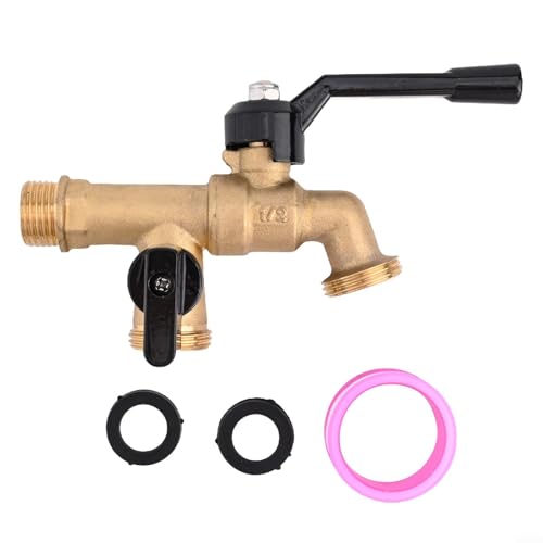Zoegneer Outdoor Doppelhähne Frostbeständiges Wasserhahn Kit Wandmontage Garten Wasserhahn Splitter für Terrasse Schlauchanschlüsse Gelb 3/4 Zoll Messing Zoegneer Outdoor Doppelhähne Frostbeständiges Wasserhahn Kit Wandmontage Garten Wasserhahn Splitter für Terrasse Schlauchanschlüsse Gelb 3/4 Zoll Messing von Zoegneer