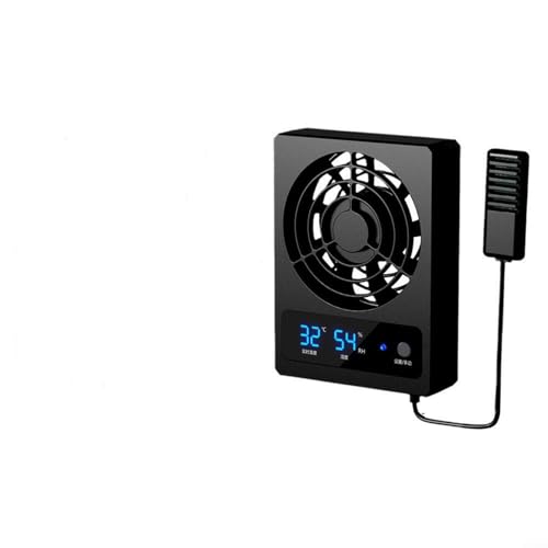 Zoegneer PP-Lüfter, temperaturgesteuert, intelligenter Lüfter für Reptilien-Tank mit LED-Display, schwarz, 11,3 x 8,5 x 2,5 cm (Fahrenheit) von Zoegneer