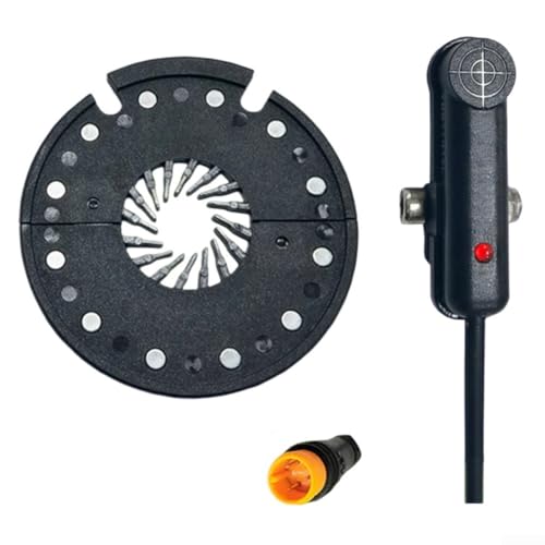 Zoegneer Pedalassistent Sensor für Elektrofahrräder, 12 Magnete, Dual Hall Schnellspanner PAS mit 3-poliger wasserdichter Schnittstelle für linke Seite, DH12L Kompatibilität (DH12L) von Zoegneer