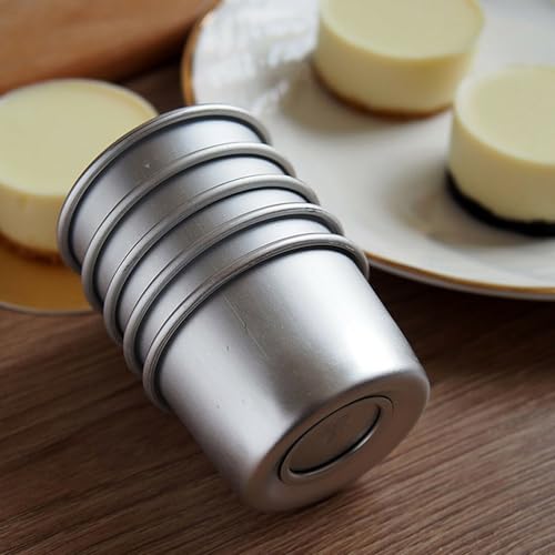 Zoegneer Runde Mini-Kuchenform aus Aluminiumlegierung, für Hochzeitstorten, Geburtstagskuchen, Weihnachtskuchen, 5,1 cm (2 Zoll) (10 Stück) von Zoegneer