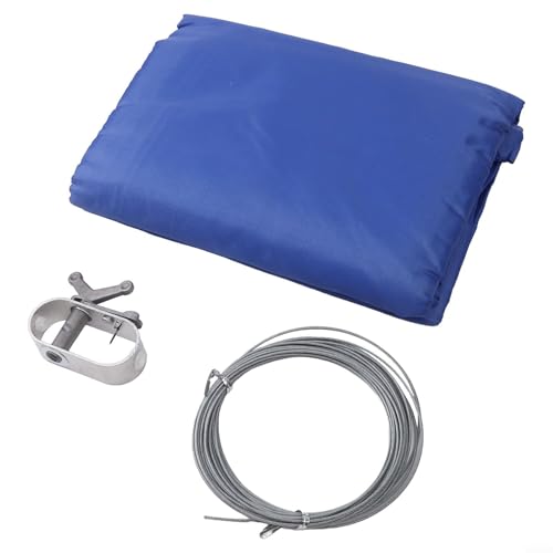 Zoegneer Schwimmbadabdeckung Runde Poolabdeckung mit Seilwinde und Kabelset Poolschutz für oberirdische Pools Winterschutz Blau 210D Oxford Tuch (3,6 m × 3,6 m) von Zoegneer