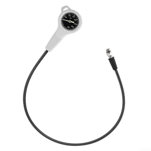 Zoegneer Scuba Diving Manometer 7/16 20UNF Gewinde Restdruckprüfer mit Kohlefaser-gewebtem Schlauch, leuchtendes Zifferblatt und 360-Grad-Drehung für Unterwasser (weiß) von Zoegneer