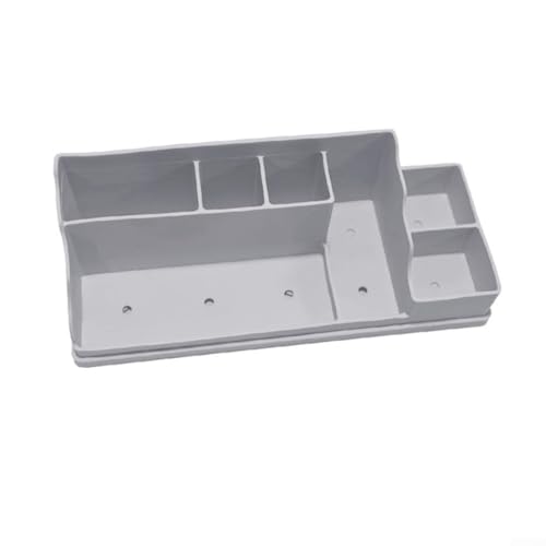 Zoegneer Silikon Badezimmer Organizer Tablett Badezimmer Schminktisch Tablett Multifunktionale Arbeitsplatte Aufbewahrungsbox Zahnbürstenhalter Schminktisch Kosmetikständer 35 x 14 x 11 cm (Grau) von Zoegneer