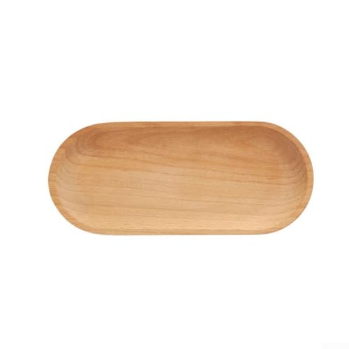 Zoegneer Tablett aus Buchenholz, Dessertteller, Dessertteller, Holz, Snack, Obstteller, Bestecktablett (oval, 23 x 10 cm) von Zoegneer