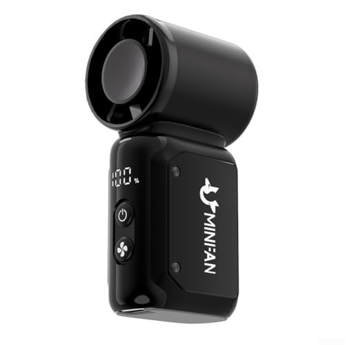 Zoegneer Tragbarer Mini-Handventilator mit 199 Geschwindigkeitsstufen, wiederaufladbarer Turbo-Lüfter für Reisen, Outdoor, leichter Taschenventilator mit LED-Anzeige (schwarz) von Zoegneer