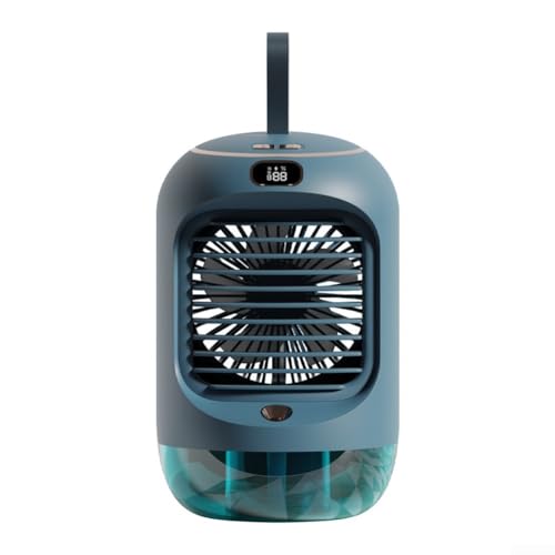Zoegneer Tragbarer USB-Desktop-Ventilator, Mini-Luftkühler mit Wassersprühnebel, oszillierender Kopf, persönlicher Kühlventilator für Zuhause, Büro, platzsparendes Design (grün) von Zoegneer