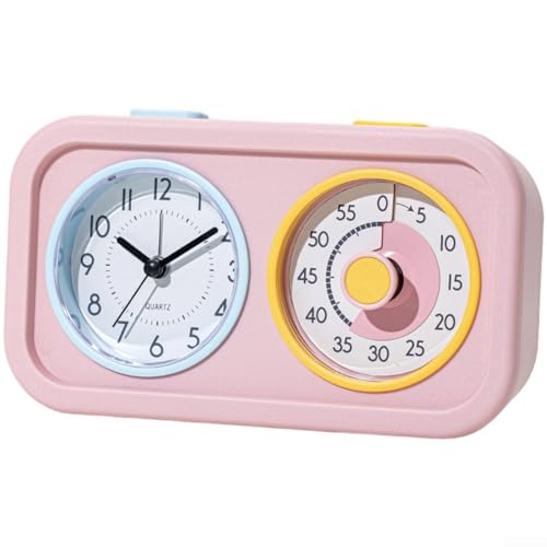 Zoegneer Visueller doppelter Pinyin-Timer, 60 Minuten, Küchentimer mit großer visueller Anzeige, leiser Countdown mit einstellbarer Alarm-Lautstärke für Klassenzimmer, Zuhause (Rosa) von Zoegneer
