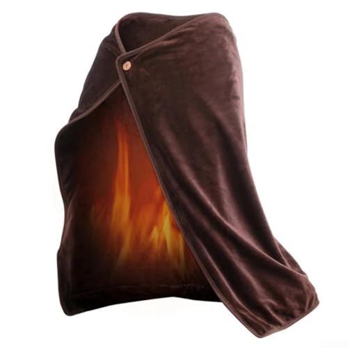 Zoegneer Warme Flanell Elektrisch beheizte Decke Schal USB-betriebenes Heizkissen mit Temperaturregelung für Zuhause Büro Auto Winter Wärme Knieschutz 100 x 70 cm (braun) von Zoegneer