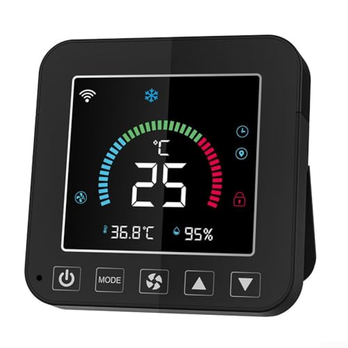 Zoegneer WiFi-Infrarot-Thermostat für Smart-Gerät, Farb-LCD-Bildschirm, Infrarot-Klimaanlage, Fernbedienung, schwarz, für Temperatur- und Feuchtigkeitsmanagement zu Hause von Zoegneer