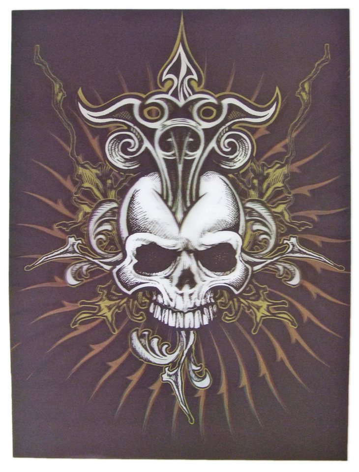 Zoelibat Dekoobjekt 3D Effektbild Totenkopf Tribal 39,5 x 29,5 cm von Zoelibat