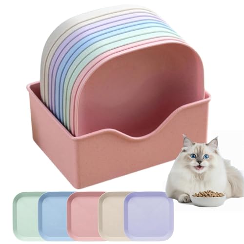 Katzennäpfe für Katzen, ohne Schnurrhaar, Müdigkeit, breiter, flacher Katzenschüssel, Haustierfutter, Wasserteller, Schüssel, 10 Stück Katzennäpfe für Katzen, ohne Schnurrhaar, Müdigkeit, breiter, flacher Katzenschüssel, Haustierfutter, Wasserteller, Schüssel, 10 Stück von Zoenif