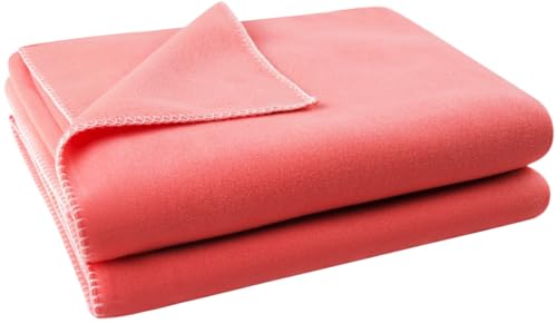 Zoeppritz Soft-Fleece Decke mit Cashmere Handfeel - 110 x 160 cm - Oeko-TEX 100 - Made in Italy - 235 Coral von Zoeppritz Since 1828