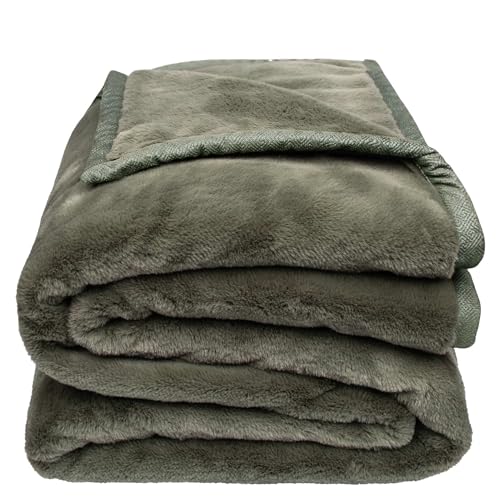 Zoeppritz The Blanket – Extra weiche Decke aus recyceltem Polyester, vegan, beidseitige Felloptik, Allergiker geeignet, Meander Design (Forest, 150x200cm) von Zoeppritz Since 1828