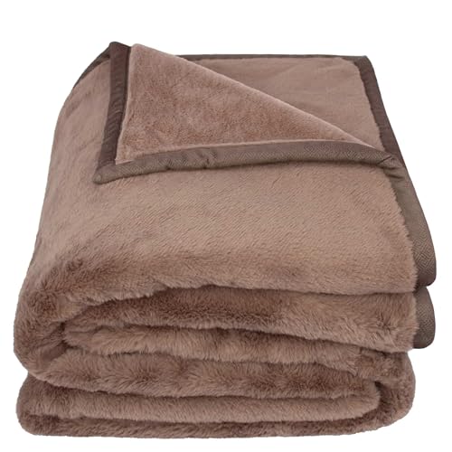 Zoeppritz The Blanket – Extra weiche Decke aus recyceltem Polyester, vegan, beidseitige Felloptik, Allergiker geeignet, Meander Design (Smoke, 150x200cm) von Zoeppritz Since 1828
