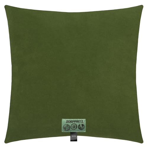 Soft-Fleece-Kissenbezug – Polarfleece-Kissenbezug mit Häkelstich – Flauschige Kissenhülle – 40x40 cm – 661 Dark Jade – von 'zoeppritz since 1828', 702291-661-40x40 von Zoeppritz since 1828