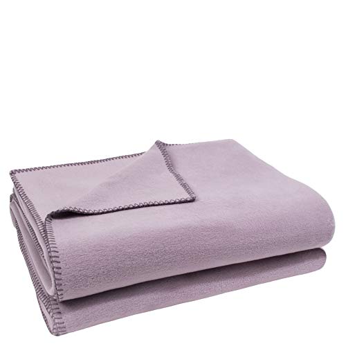 Soft-Fleece-Decke – Polarfleece-Decke mit Häkelstich – flauschige Kuscheldecke – 160x200 cm – 405 pale lavender – von ’zoeppritz since 1828’ von 'zoeppritz since 1828'