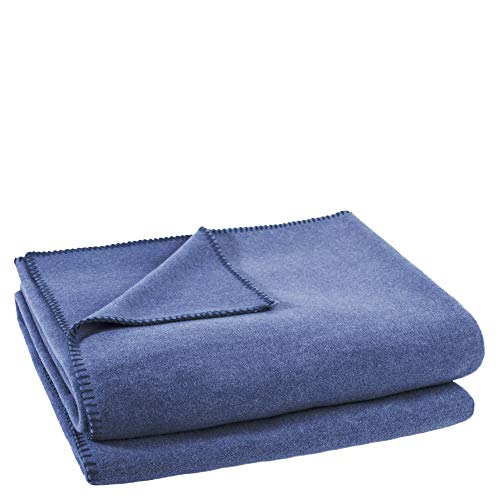 zoeppritz since 1828' – Polarfleece-Decke mit Häkelstich – flauschige Kuscheldecke – 110x150 cm – 540 indigo – von ’zoeppritz since 1828’ 103291 von 'zoeppritz since 1828'