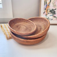 3 Größe Weidenkorb Set Tabletop Food Serving Körbe Tabletts Handgewebte Aufbewahrungskorb Schalen Obst Gemüse Für Home Restaurant Bäckerei von Zoetangle