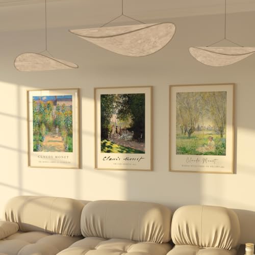 ZoeyAustin® 3 Doppelseitiges Kunstdruck Poster Set, DIN A3 (30cm x 42cm), Stilvolles Wandposter, 6 Wandbilder, Beidseitige Bilder (Monet, Ohne Rahmen - DIN A3) von Zoey Austin