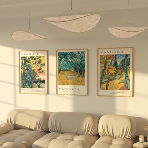 ZoeyAustin® 3 Doppelseitiges Kunstdruck Poster Set, Ohne Rahmen, DIN A3 (30cm x 42cm), Stilvolles Wandposter, 3 Wandbilder, Beidseitige Bilder (Van Gogh 2) von Zoey Austin