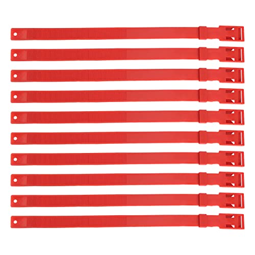 10 Sets Verstellbare Ziegenkragen, Haustier Vieh -PU -ID -Nummer, Tierhalter, Schafkragen für kleine Ziegenziegen Kuh mit Kleiner landwirtschaftlicher Tiere, Accessoires für (Rot) von Zoeyilan