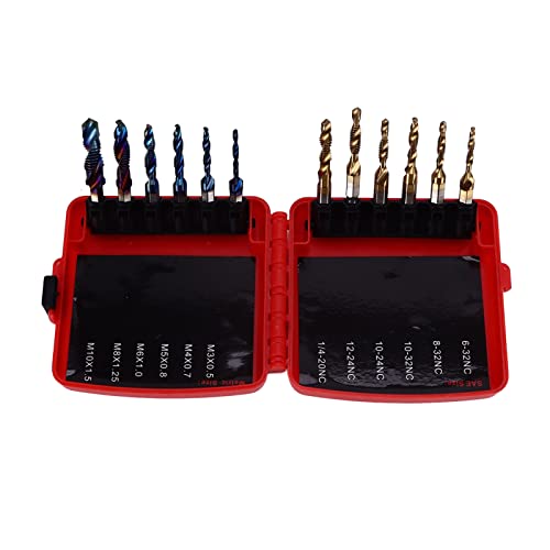 12 -pcs kombinierte Tap -Bohrer -Bit -Set HSS Metrik Blau Plattierung Imperial TI plattiert 1/4 -Zoll -Hex -Schaft für weiche Metalle, Aluminiumplatten, Eisen 12 -pcs kombinierte Tap -Bohrer -Bit -Set HSS Metrik Blau Plattierung Imperial TI plattiert 1/4 -Zoll -Hex -Schaft für weiche Metalle, Aluminiumplatten, Eisen von Zoeyilan