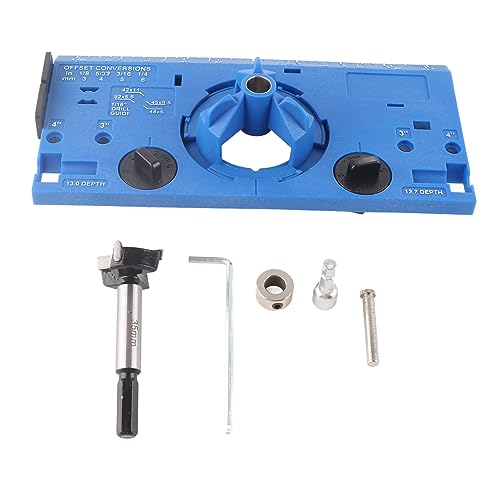 35 mm Scharnier langweiliger Jig Holzbearbeitungsscharnierlochbohrer -Leitfaden mit Cutter und 1/16 -Zoll -Bit (Schwarz) (Gelb) (Blau) von Zoeyilan